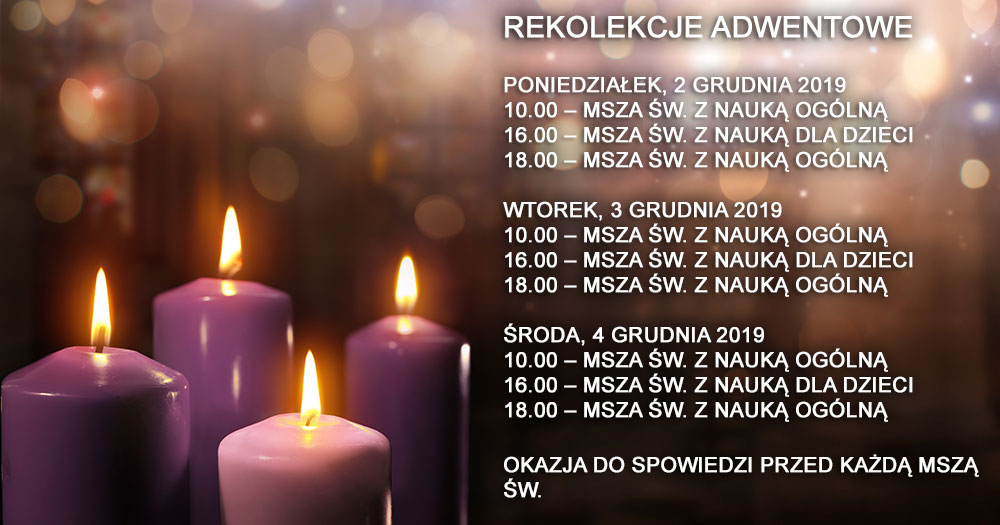 Rekolekcje Adwentowe 2019 Sadlinki