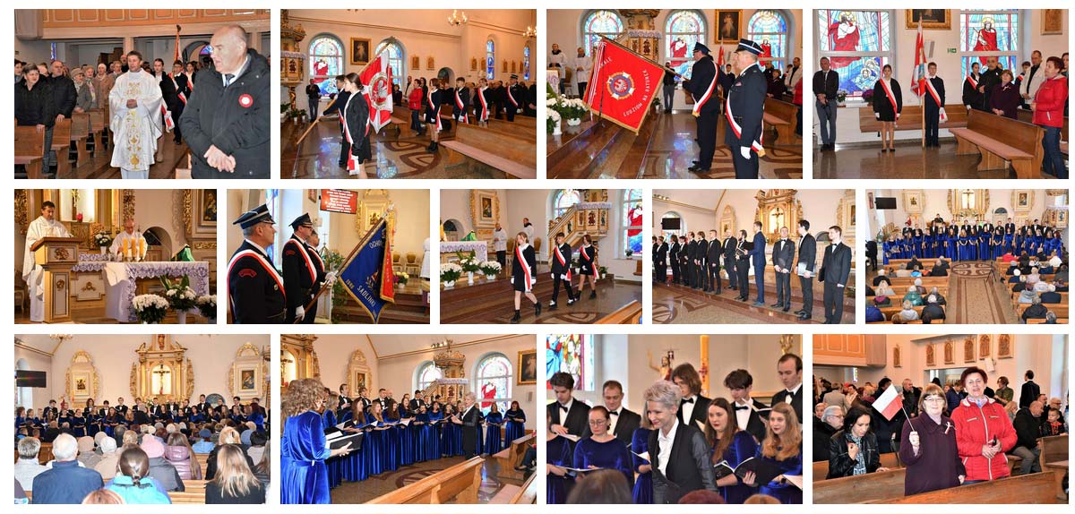 Fotorelacja z uroczystej mszy św. oraz koncertu z okazji 105 rocznicy odzyskania niepodległości przez Polskę.Kościół w Sadlinkach